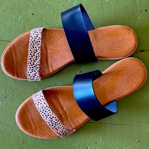 Black Cheetah Print Sandals